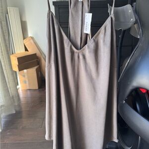 Tan Backless Camisole Top Light suede material with adjustable straps